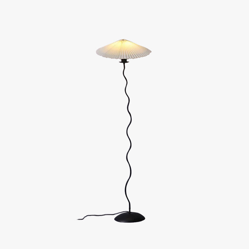 Dänische Retro Faltenschirm Stehlampe für Wohnzimmer & Schlafzimmer